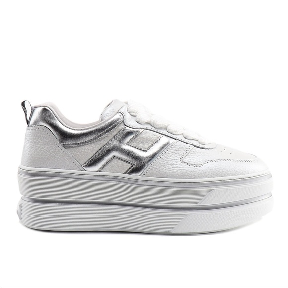 Hogan Shoes - Hogan Women's White Leather Platform Sneakers